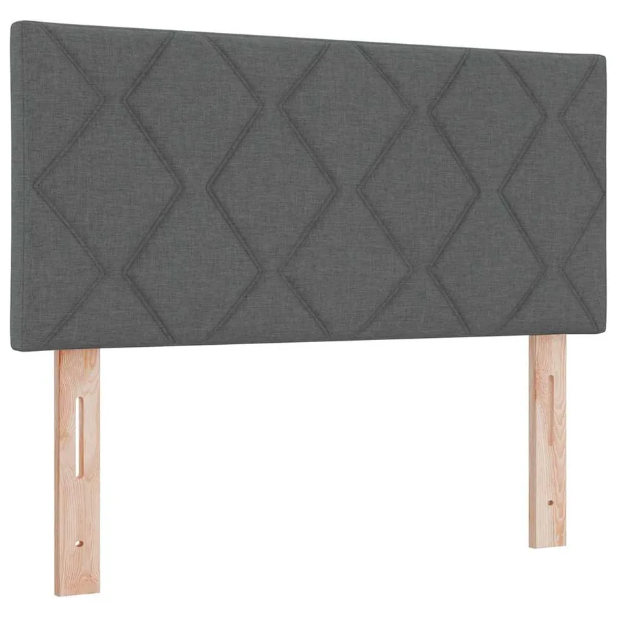 Lit à ressorts avec coussin Gris foncé 100 x 200 cm tissu - 6