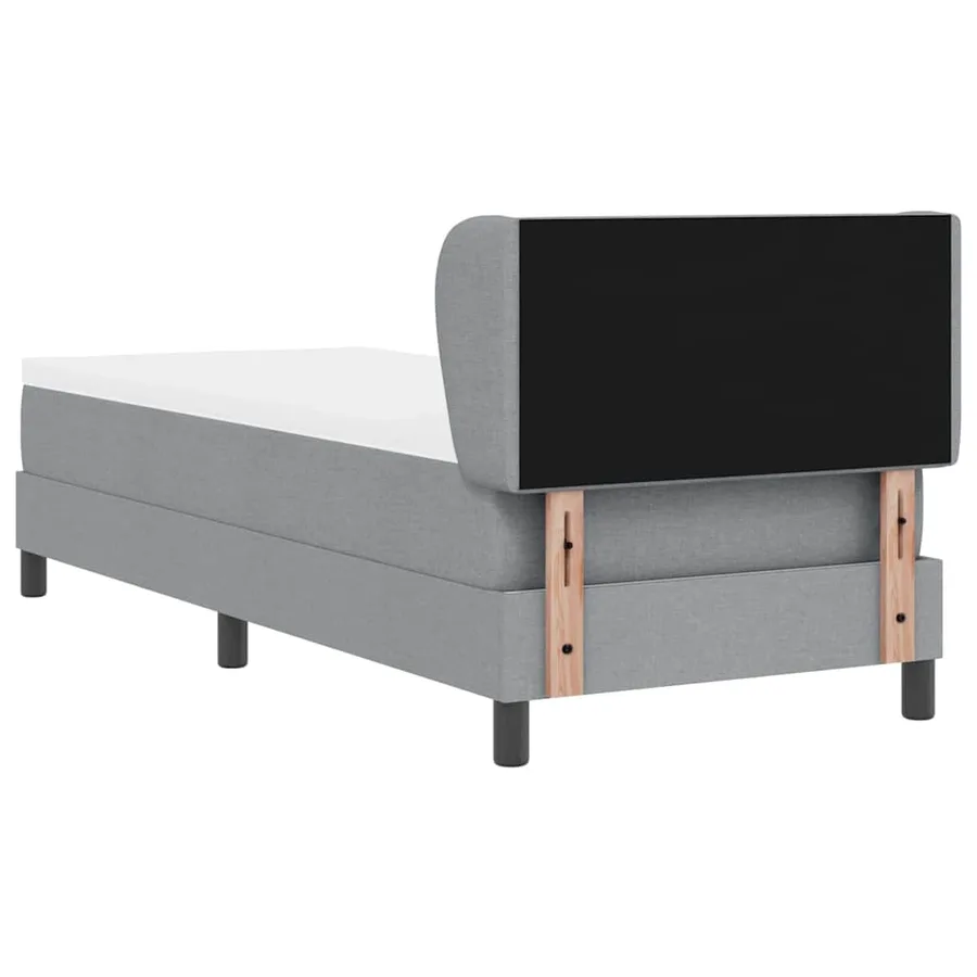 Lit à ressorts avec tête de lit Gris clair 80 x 200 cm tissu - 9
