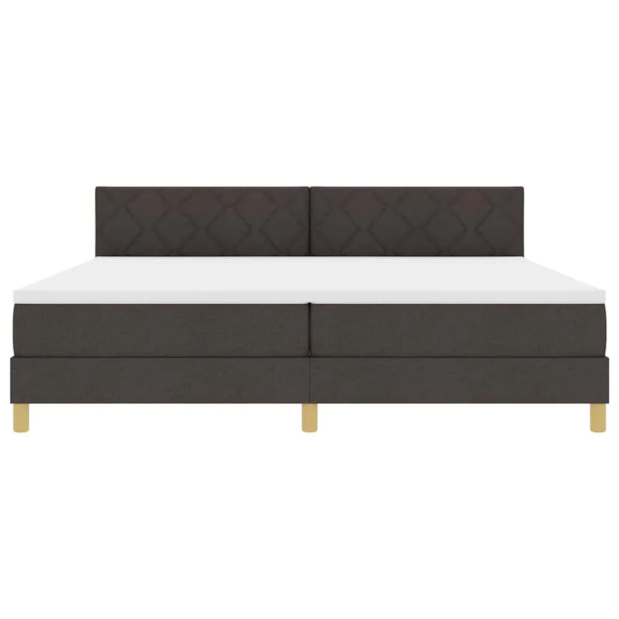 Lit à ressorts avec coussin Marron foncé 200 x 200 cm tissu - 7