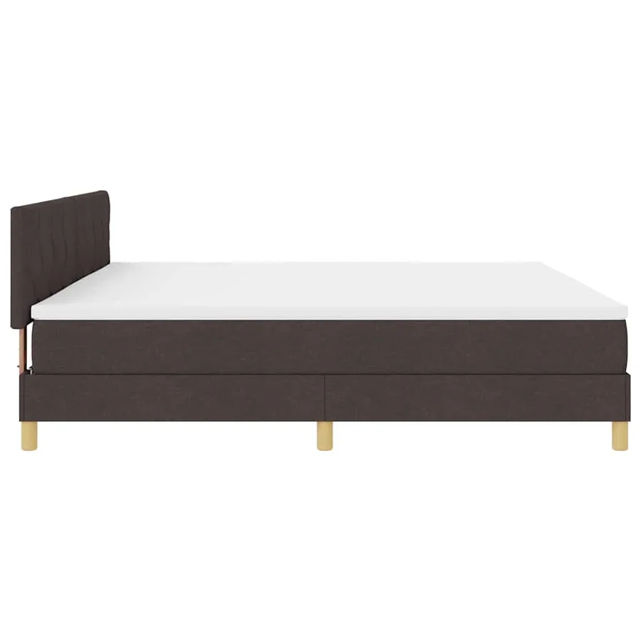 Lit à ressort LED Marron foncé 200 x 200 cm tissu - 9