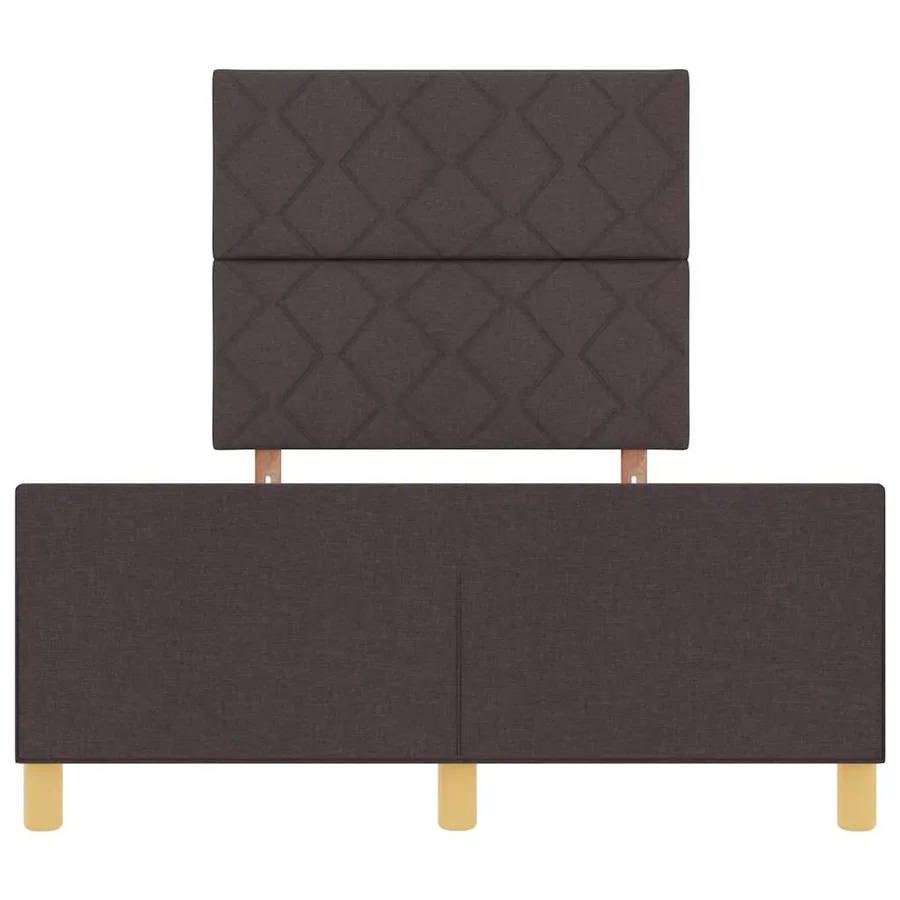 Cadre de lit avec tête de lit Marron foncé 120 x 200 cm tissu - 7