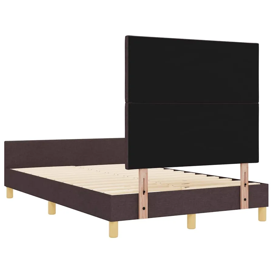 Cadre de lit avec tête de lit Marron foncé 120 x 200 cm tissu - 9