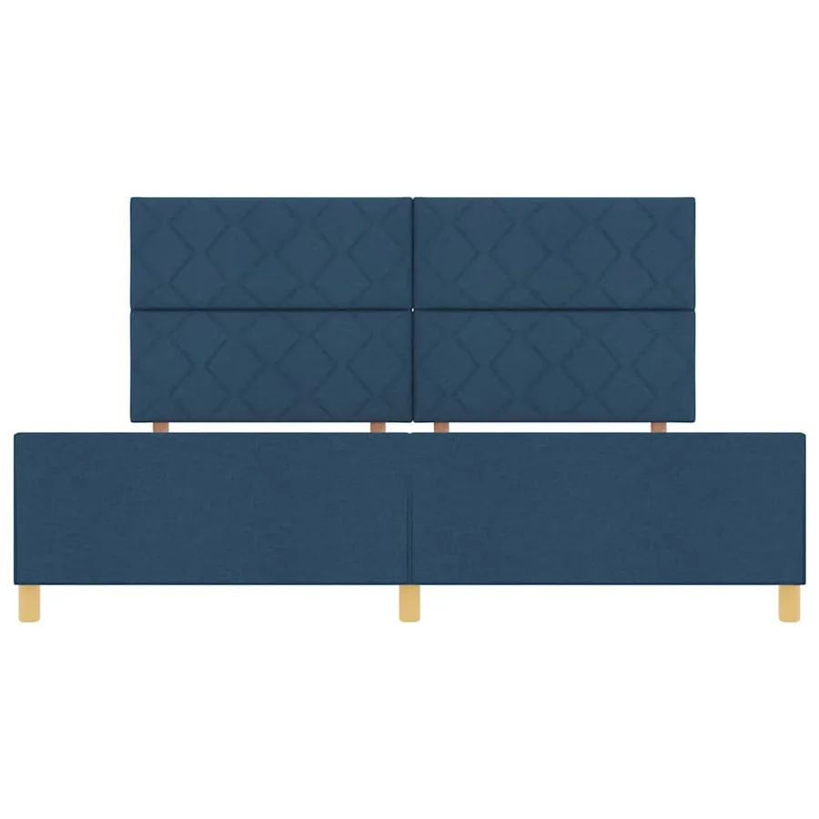 Cadre de lit avec tête de lit Bleu 200 x 200 cm tissu - 7