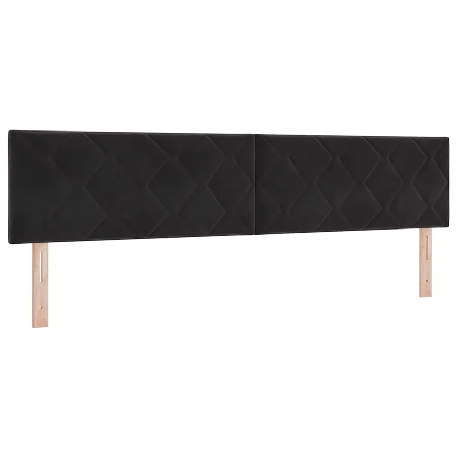 Tête de lit LED Noir 200 cm Velours - 2