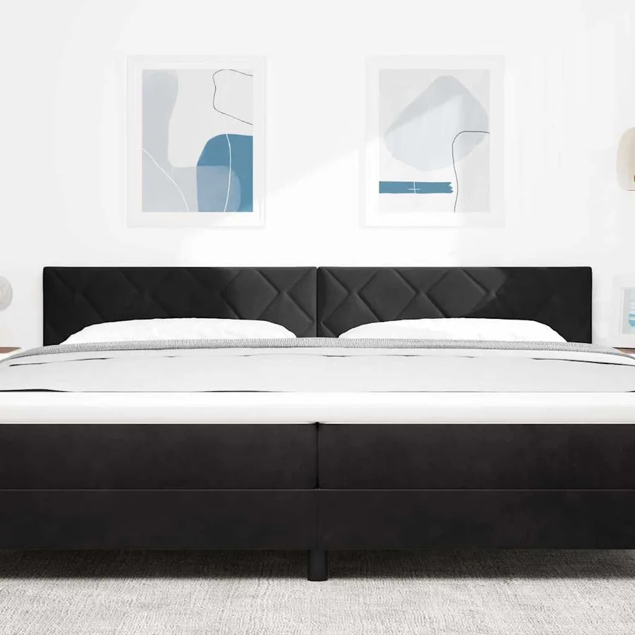 Tête de lit LED Noir 200 cm Velours - 3
