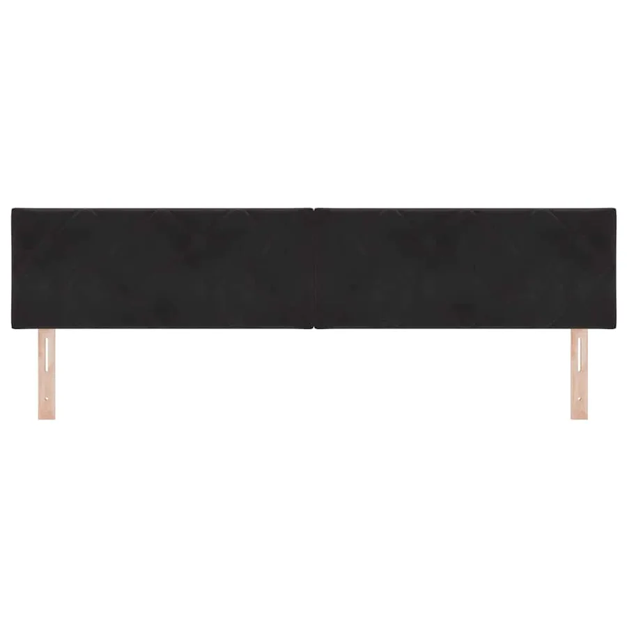 Tête de lit LED Noir 200 cm Velours - 5