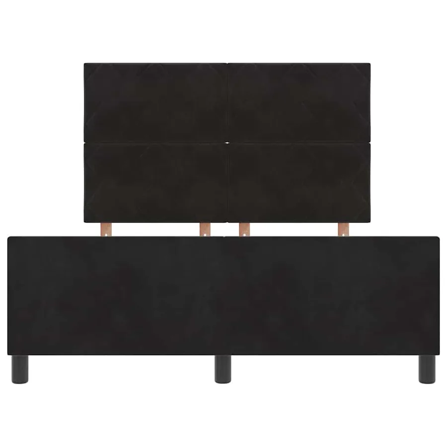 Lit à ressorts avec tête de lit Noir 140 x 200 cm Velours - 7