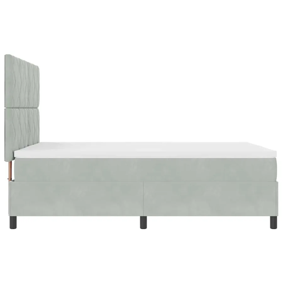 Lit à ressort LED Gris clair 140 x 190 cm Velours - 9