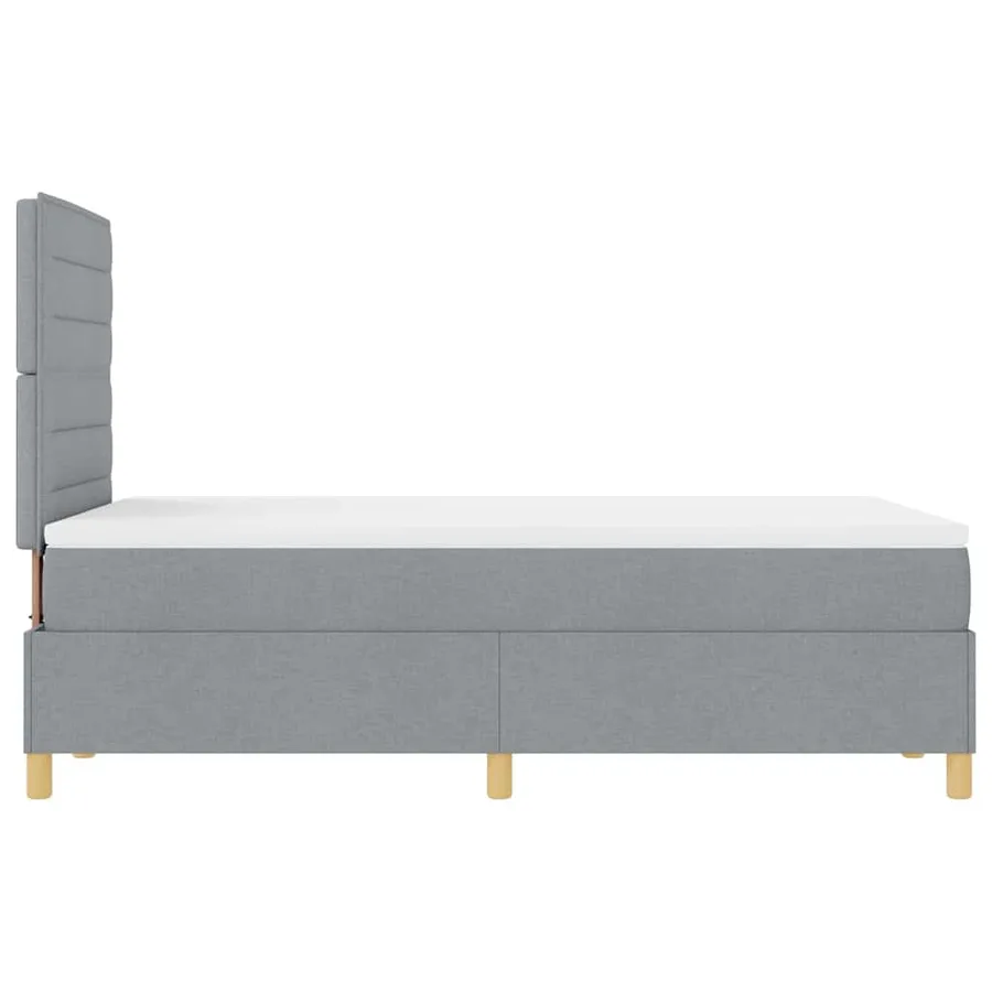 Lit à ressort LED avec matelas Gris clair 120 x 190 cm tissu - 9