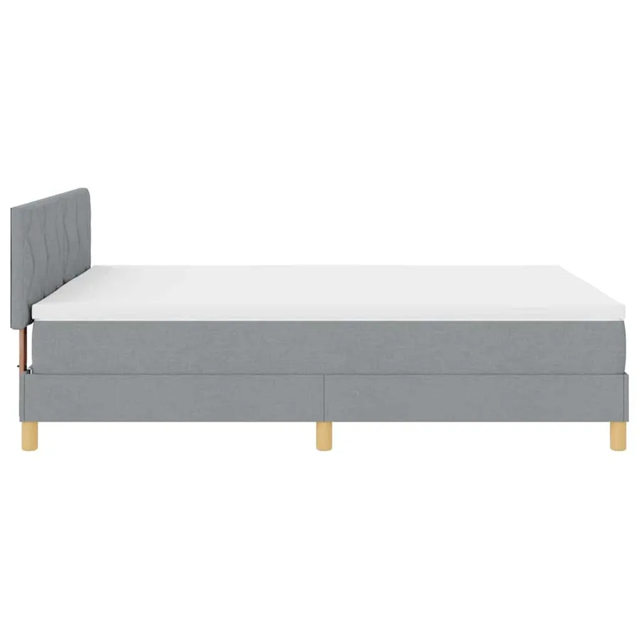 Lit à ressort LED avec bandes LED Gris clair 160 x 200 cm tissu - 9