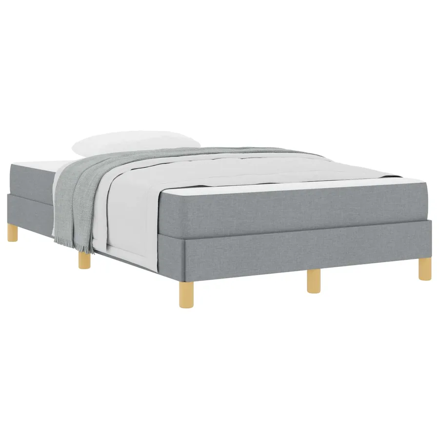 Lit à ressorts avec matelas Gris clair 120 x 190 cm tissu - 2