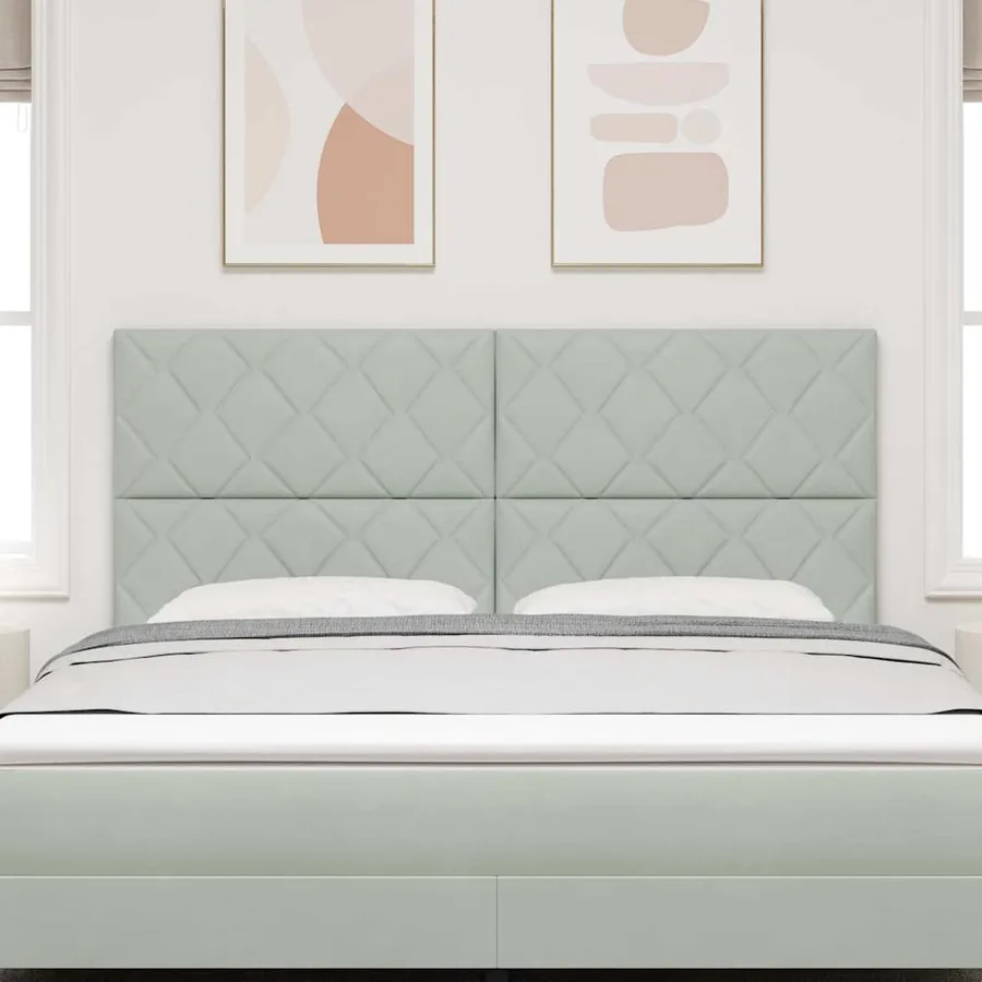 Tête de lit Gris clair 180 cm Velours - 3