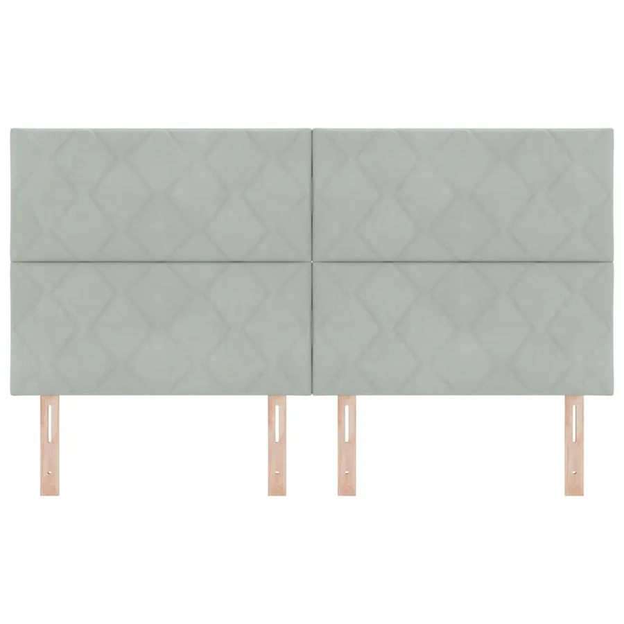 Tête de lit Gris clair 180 cm Velours - 4