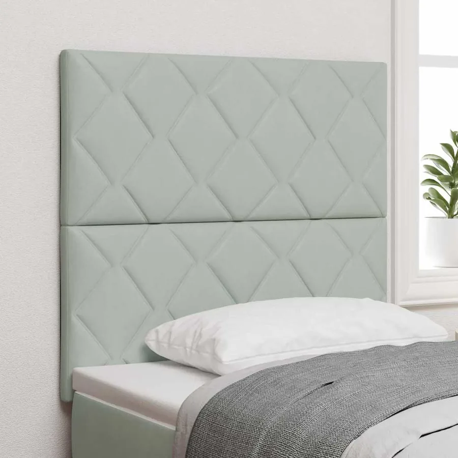 Tête de lit LED Gris clair 90 cm Velours