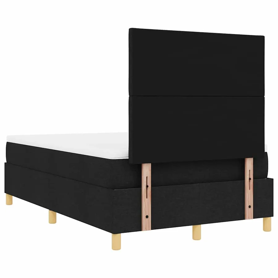 Lit à ressort LED avec tête de lit Noir 120 x 190 cm tissu - 10