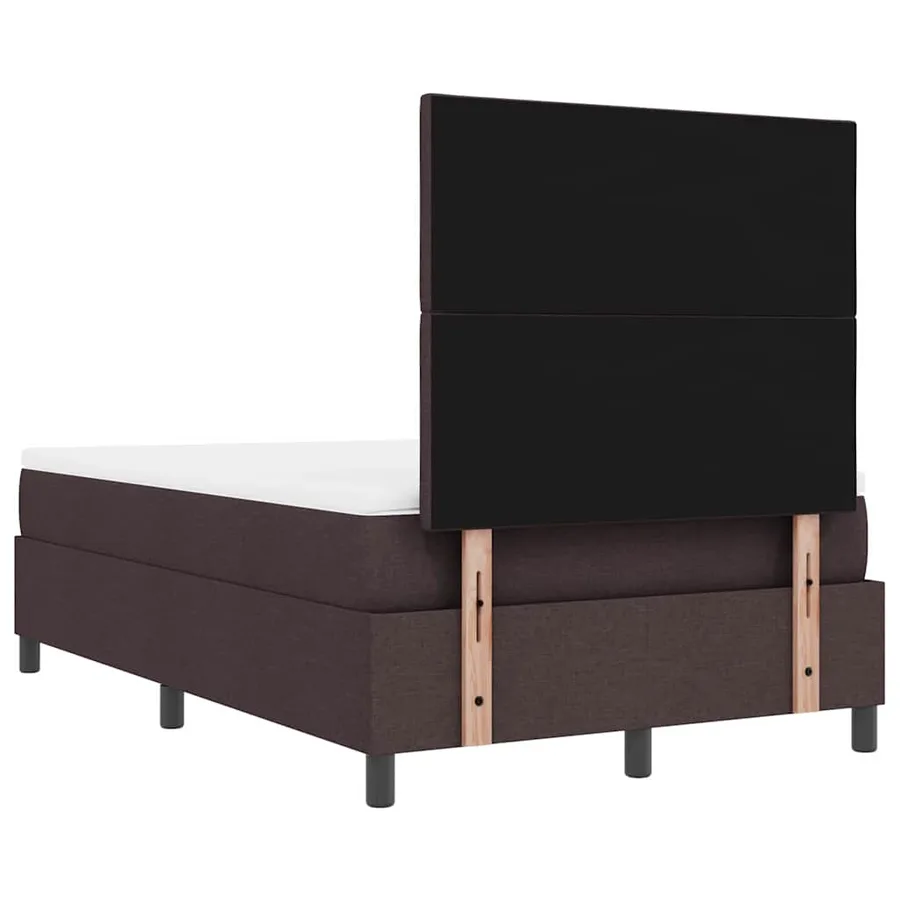 Lit à ressorts avec tête de lit Marron foncé 120 x 190 cm tissu - 8