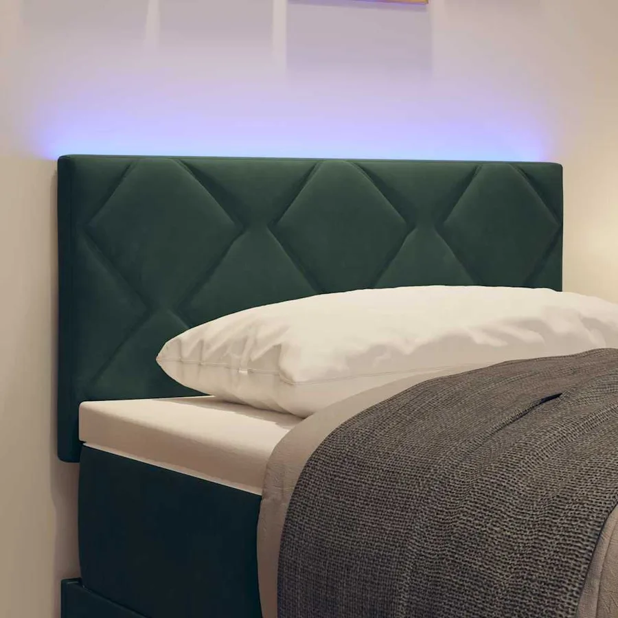 Tête de lit LED Vert foncé 80 cm Velours - 4