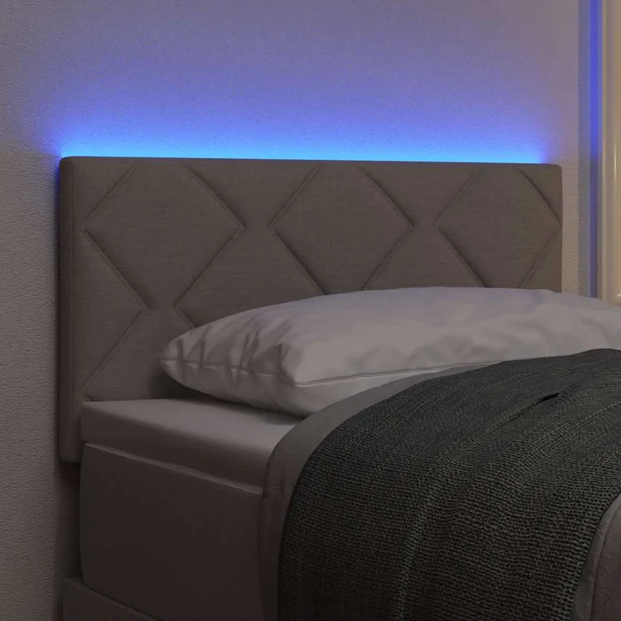 Tête de lit LED Taupe 80 cm tissu - 4