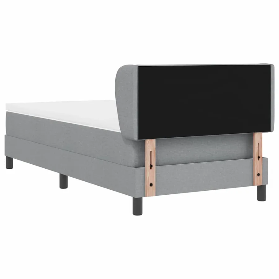 Lit à ressorts avec tête de lit Gris clair 90 x 190 cm tissu - 9