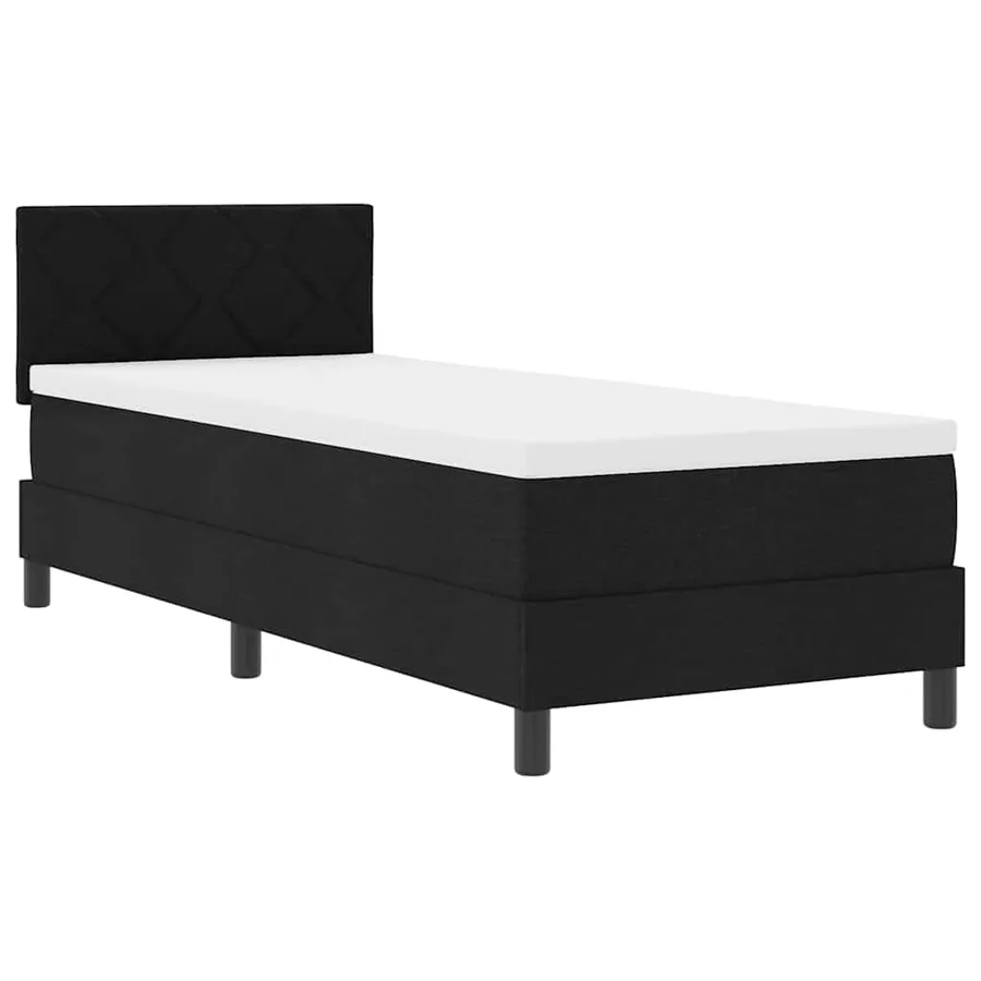 Lit à ressorts avec bandes LED Noir 80 x 200 cm tissu - 2