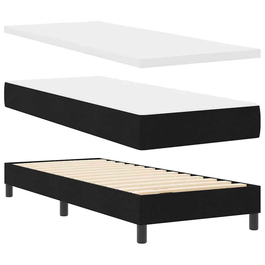 Lit à ressorts avec bandes LED Noir 80 x 200 cm tissu - 6
