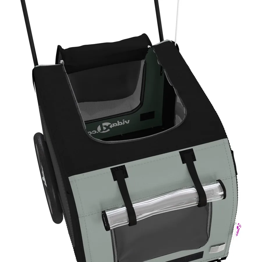 Remorque de vélo pour animaux de compagnie noir et gris - 10