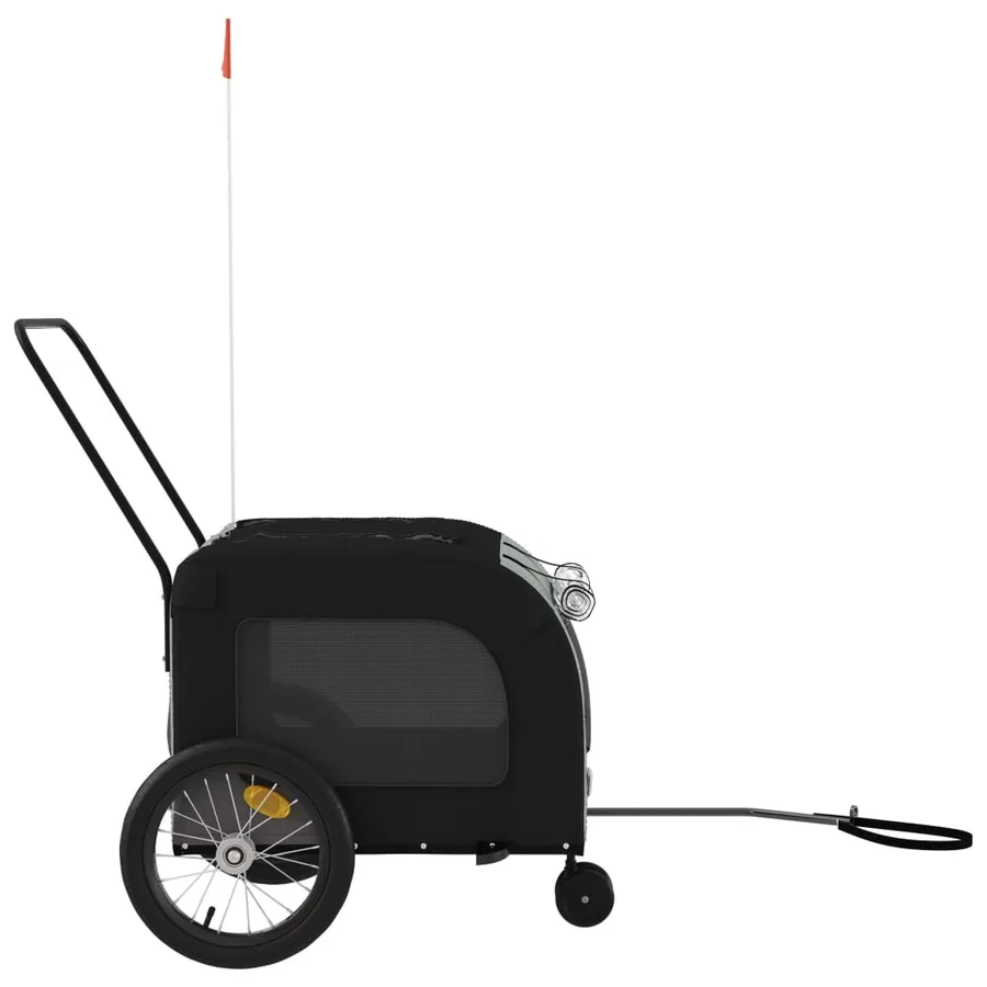 Remorque de vélo pour animaux de compagnie noir et gris - 6