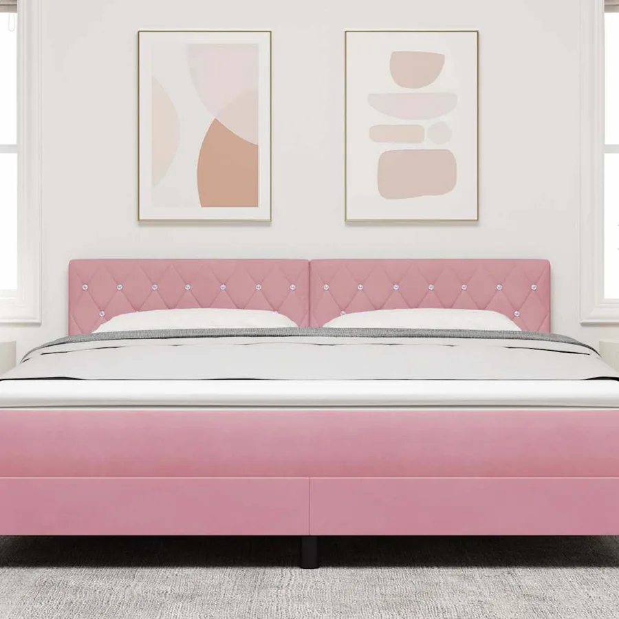 Tête de lit LED avec bandes LED Rose 180 cm Velours - 3