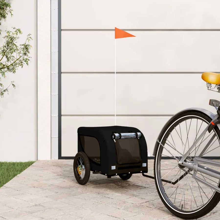 Remorque de vélo pour animaux de compagnie noir