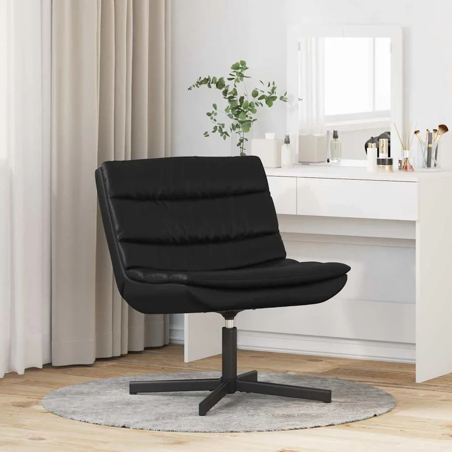 Chaise pivotante Noir 63 x 75 x 76 cm Simili cuir - 3