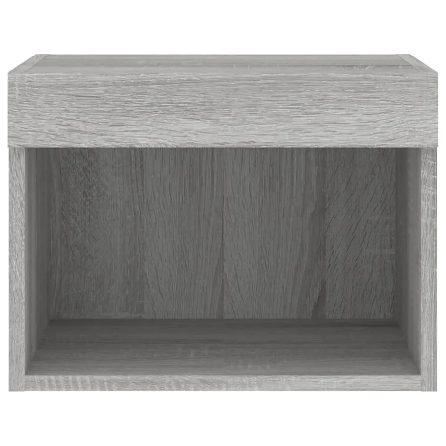 Table de chevet murale avec lumières LED sonoma gris - 7