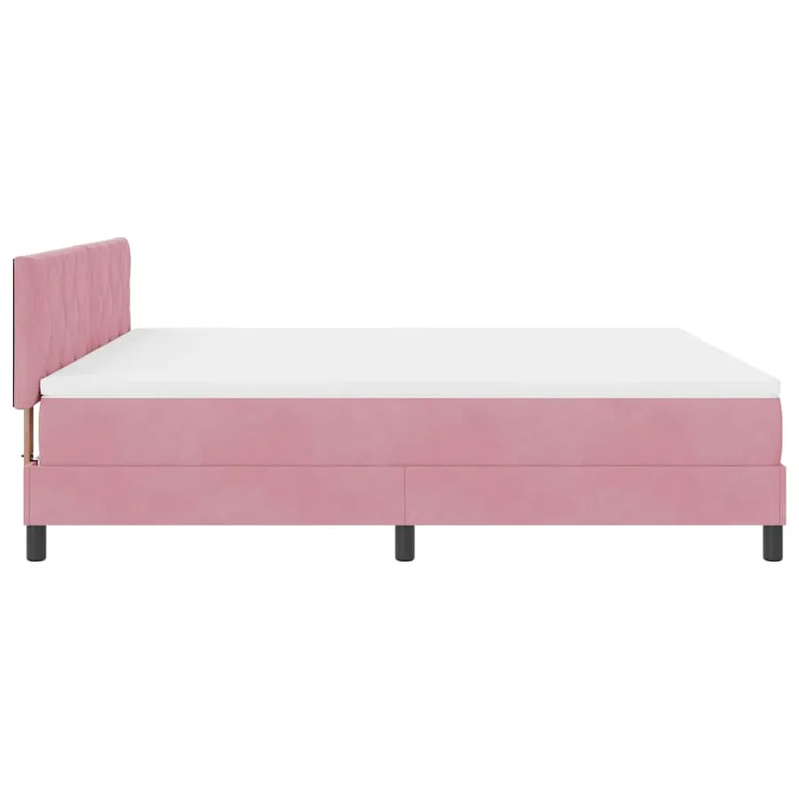 Lit à ressort LED avec bandes LED Rose 180 x 200 cm Velours - 9
