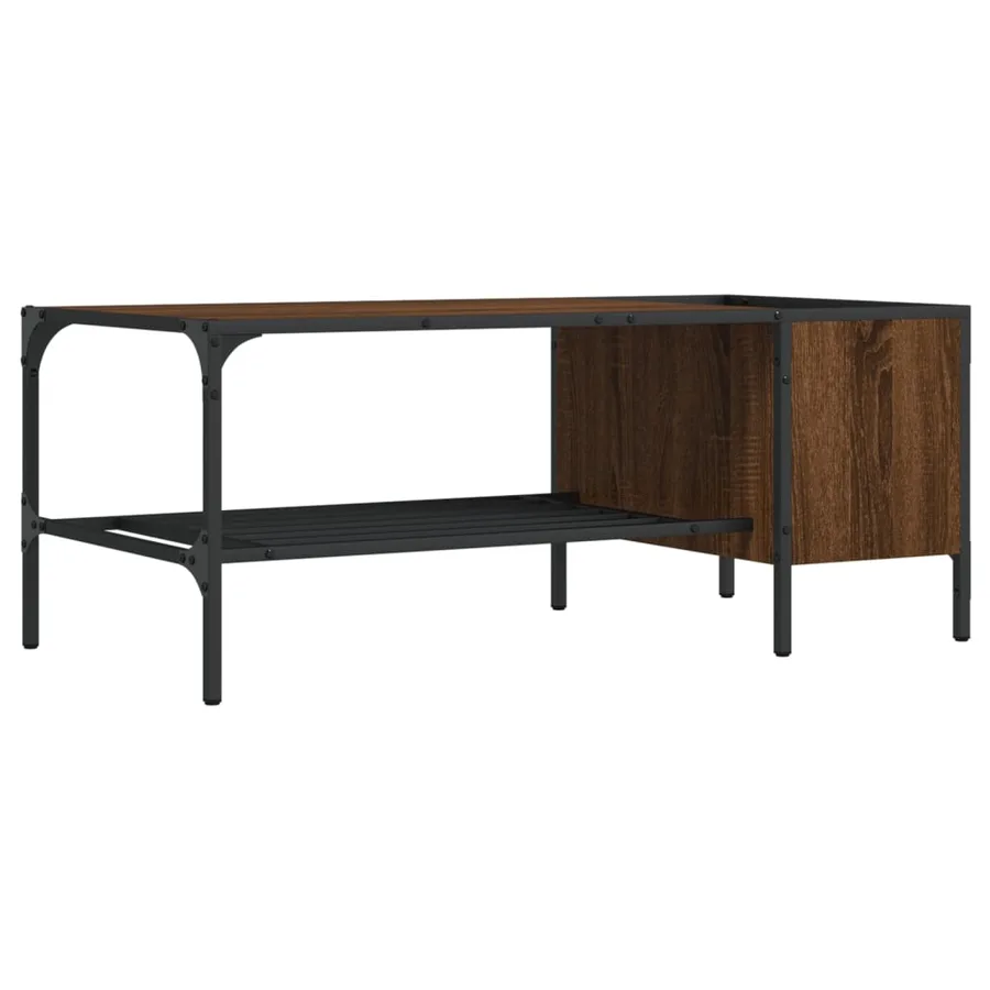 Table basse avec support chêne marron 100x51x40 cm - 6