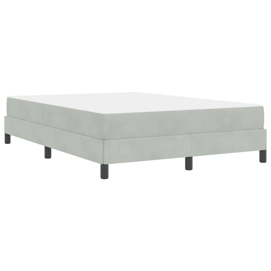 Lit à ressorts avec matelas Gris clair 160 x 220 cm tissu - 7