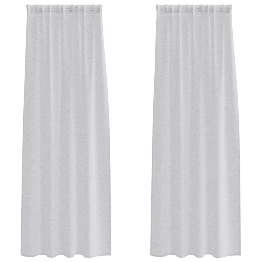 Rideau en Voile 2 pcs Gris clair 260 x 140 cm Polyester - 2