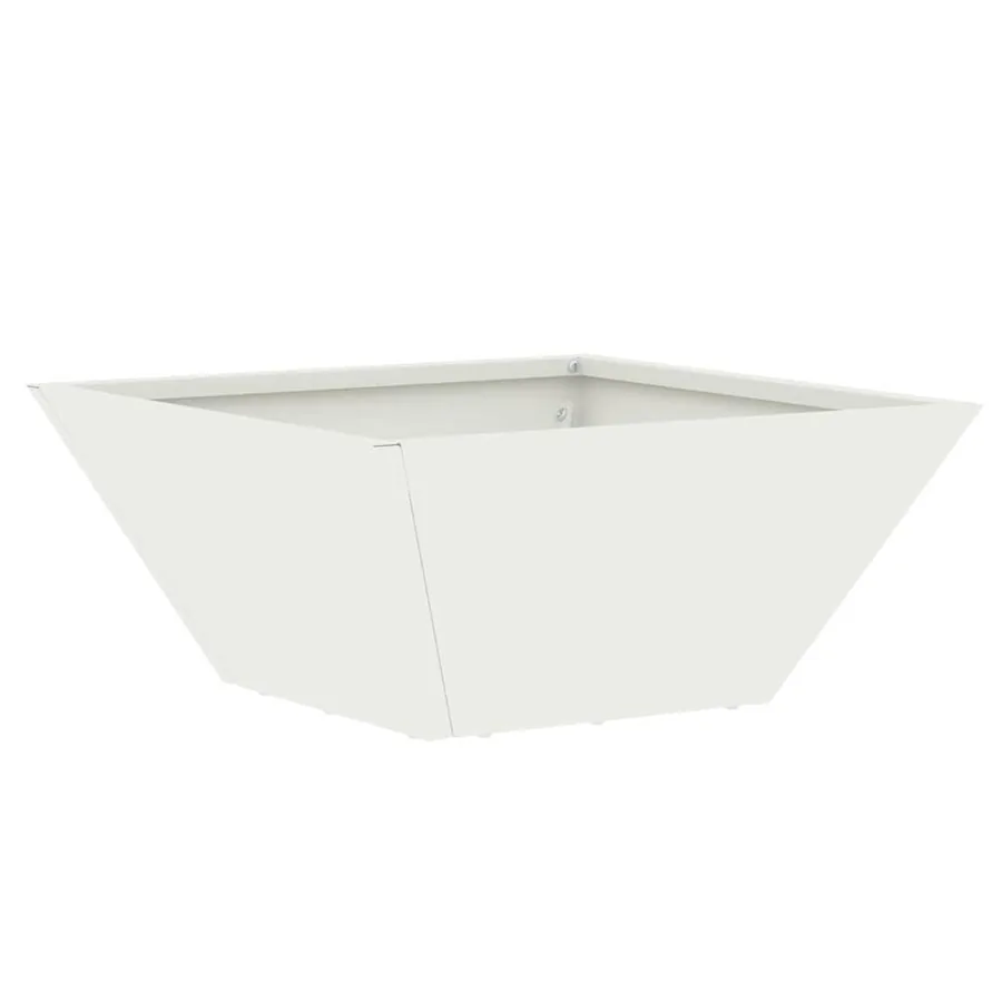 Cache-pot de jardin Blanc 35 x 35 x 15 cm Acier laminé à froid - 2
