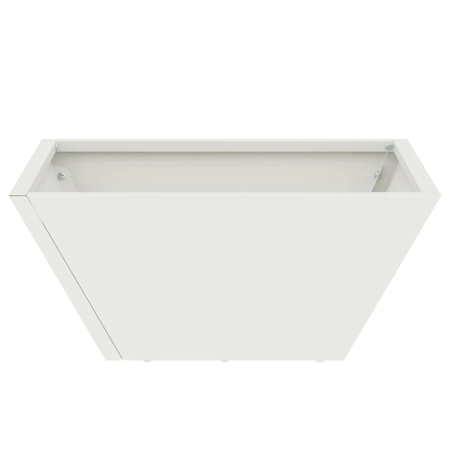 Cache-pot de jardin Blanc 35 x 35 x 15 cm Acier laminé à froid - 5
