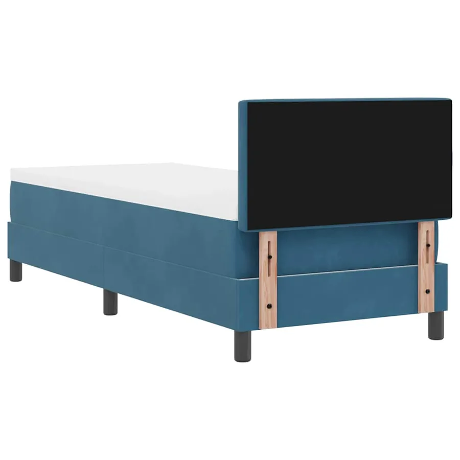 Lit à ressort LED avec matelas Bleu foncé 80 x 200 cm Velours - 8