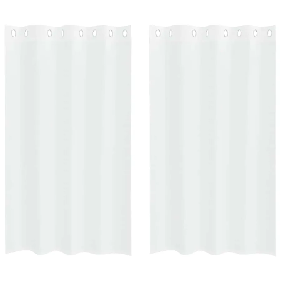Rideau en Voile 2 pcs Blanc 175 x 140 cm Polyester - 2