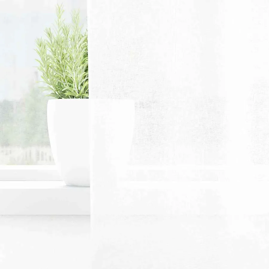 Rideau en Voile 2 pcs Blanc 175 x 140 cm Polyester - 3