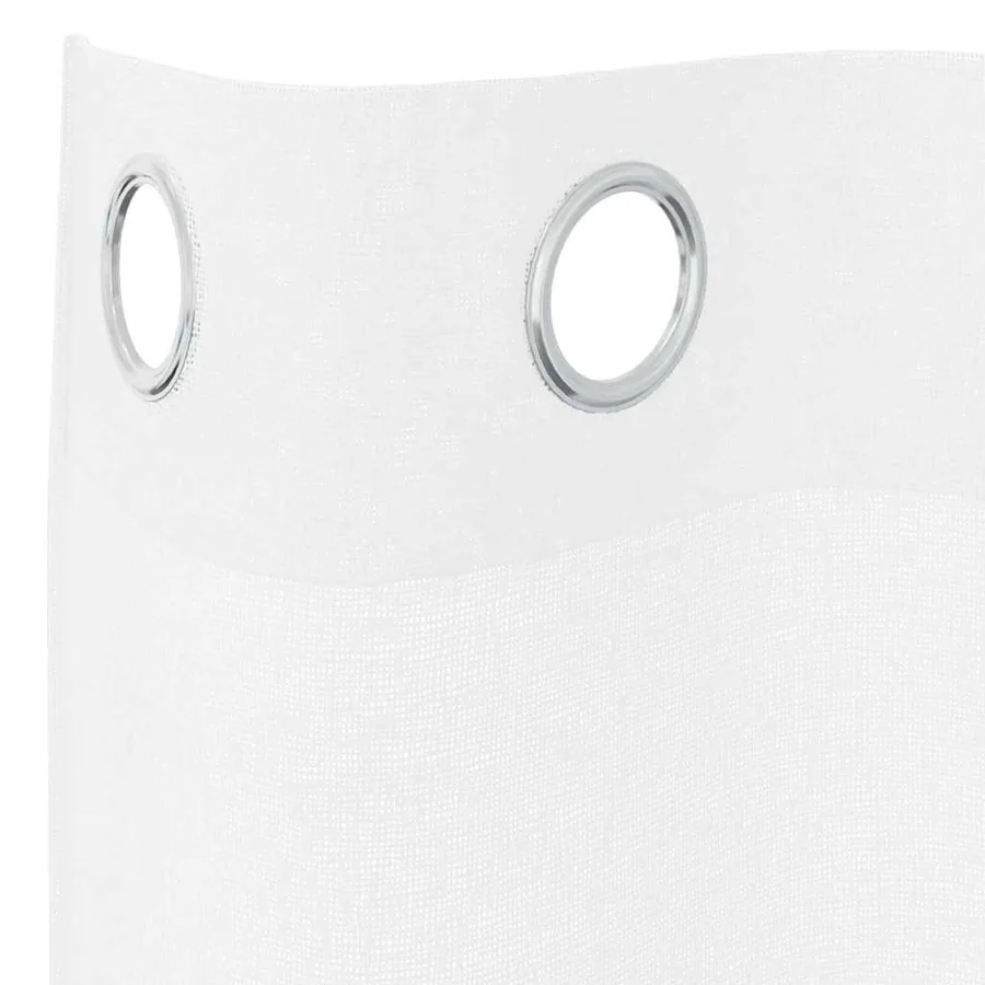 Rideau en Voile 2 pcs Blanc 175 x 140 cm Polyester - 5