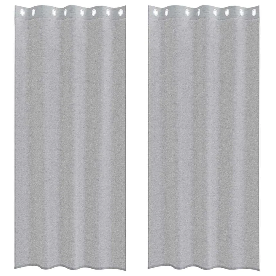Rideau en Voile 2 pcs Gris foncé 245 x 140 cm Polyester - 2