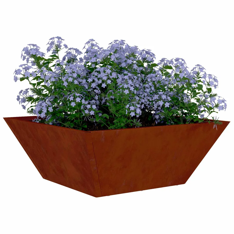 Cache-pot de jardin Rouillé 40 x 40 x 15 cm Acier patiné - 3