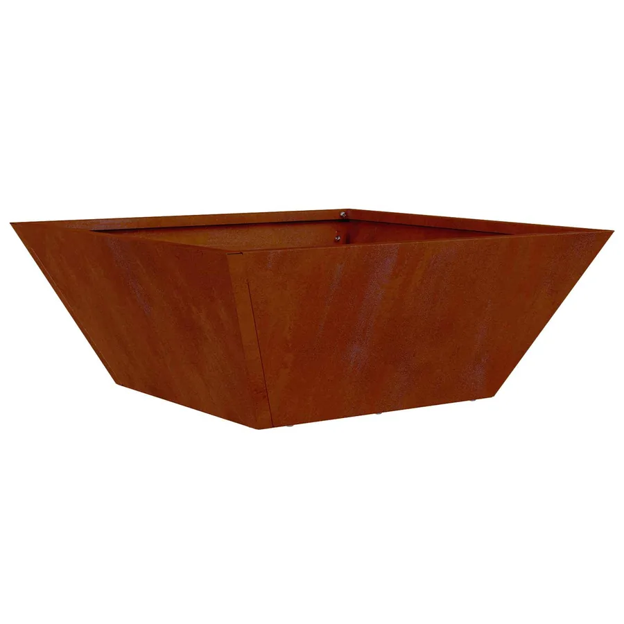 Cache-pot de jardin Rouillé 40 x 40 x 15 cm Acier patiné - 5