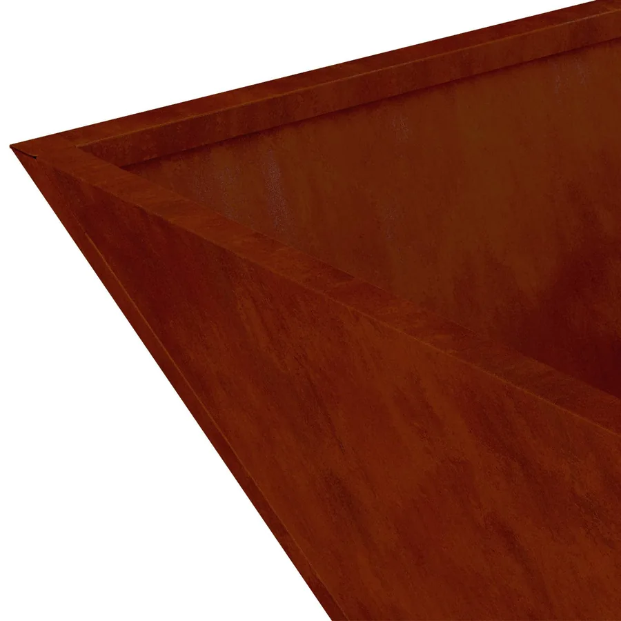 Cache-pot de jardin Rouillé 40 x 40 x 15 cm Acier patiné - 8