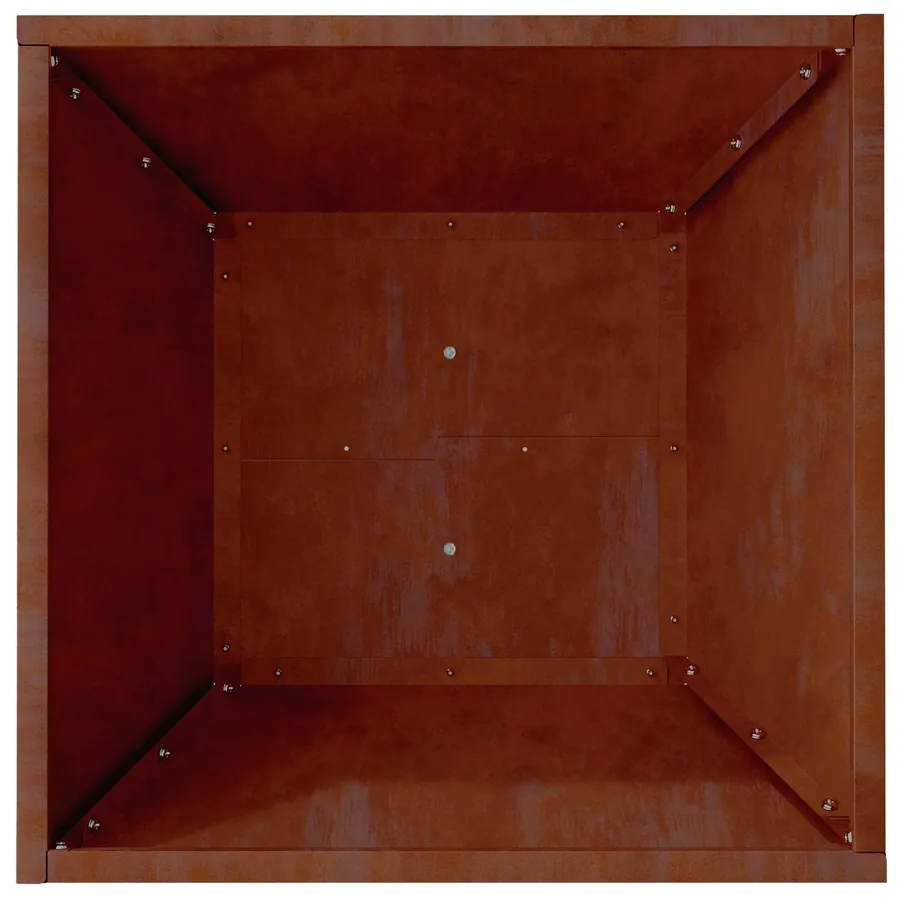 Cache-pot de jardin Rouillé 40 x 40 x 15 cm Acier patiné - 9