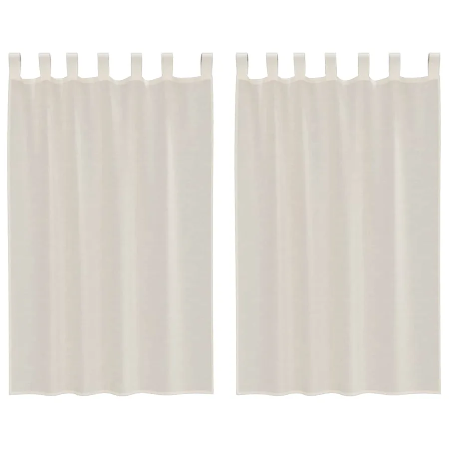 Rideaux en voile avec passants 2 pcs crème - 2