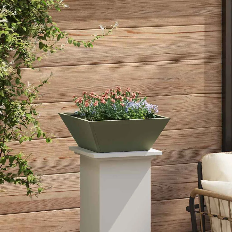 Cache-pot de jardin 5 pc Vert olive 40 x 40 x 15 cm - 4