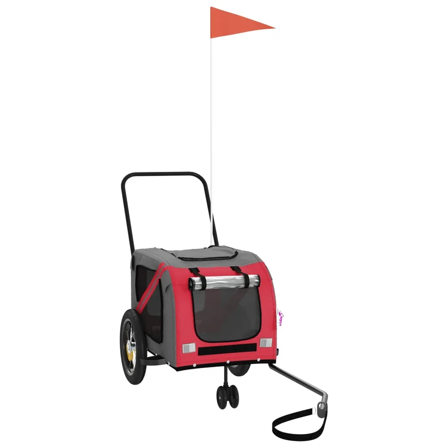 Remorque de vélo pour animaux de compagnie rouge et noir - 2