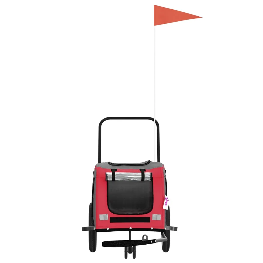 Remorque de vélo pour animaux de compagnie rouge et noir - 4